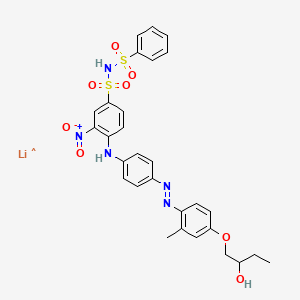 molecular formula C29H29LiN5O8S2 B12735499 Lithium 4-((4-((4-(2-hydroxybutoxy)-o-tolyl)azo)phenyl)amino)-3-nitro-N-(phenylsulphonyl)benzenesulphonamidate CAS No. 83221-40-3