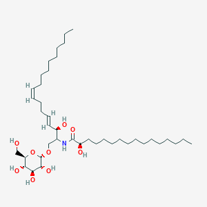 molecular formula C40H75NO9 B12735635 (2R)-2-hydroxy-N-[(3R,4E,8Z)-3-hydroxy-1-[(2S,3R,4S,5S,6R)-3,4,5-trihydroxy-6-(hydroxymethyl)oxan-2-yl]oxyoctadeca-4,8-dien-2-yl]hexadecanamide 