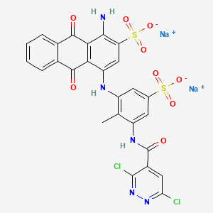 Disodium 1-amino-4-((3-(((3,6-dichloro-4-pyridazinyl)carbonyl)amino)-2-methyl-5-sulphonatophenyl)amino)-9,10-dihydro-9,10-dioxoanthracene-2-sulphonate