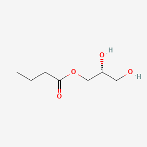 molecular formula C7H14O4 B12735844 Butanoic acid, (2R)-2,3-dihydroxypropyl ester CAS No. 5309-42-2