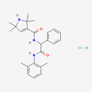 1H-Pyrrole-3-carboxamide, 2,5-dihydro-N-(2-((2,6-dimethylphenyl)amino)-2-oxo-1-phenylethyl)-2,2,5,5-tetramethyl-, hydrochloride