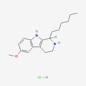 molecular formula C18H27ClN2O B12735918 1-Hexyl-6-methoxy-2,3,4,9-tetrahydro-1H-pyrido(3,4-b)indole monohydrochloride CAS No. 87820-24-4