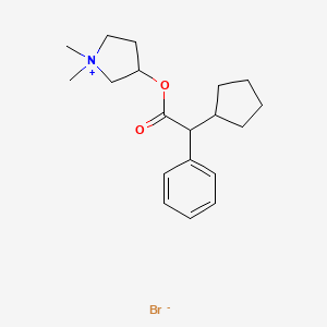 1,1-Dimethyl-3-hydroxypyrrolidinium bromide alpha-phenylcyclopentaneacetate