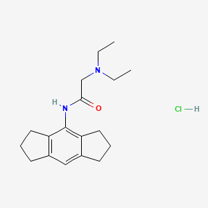 molecular formula C18H27ClN2O B12735920 Acetamide, 2-(diethylamino)-N-(1,2,3,5,6,7-hexahydro-s-indacen-4-yl)-, monohydrochloride CAS No. 85564-80-3