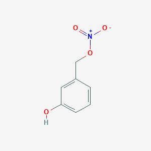 molecular formula C7H7NO4 B12735928 3-Hydroxybenzyl nitrate CAS No. 190442-16-1