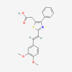 2-(2-(3,4-Dimethoxyphenyl)ethenyl)-4-phenyl-5-thiazoleacetic acid