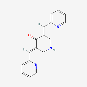 molecular formula C17H15N3O B12736109 3,5-Bis(2-pyridylmethylene)piperidine-4-one CAS No. 342808-24-6