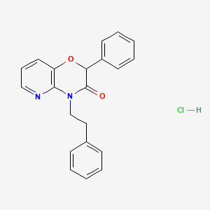 molecular formula C21H19ClN2O2 B12736115 2-Phenyl-4-(2-phenylethyl)-2H-pyrido(3,2-b)-1,4-oxazin-3(4H)-one monohydrochloride CAS No. 88799-63-7