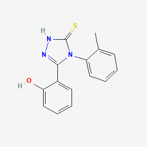 molecular formula C15H13N3OS B12736131 2,4-Dihydro-5-(2-hydroxyphenyl)-4-(2-methylphenyl)-3H-1,2,4-triazole-3-thione CAS No. 81518-28-7