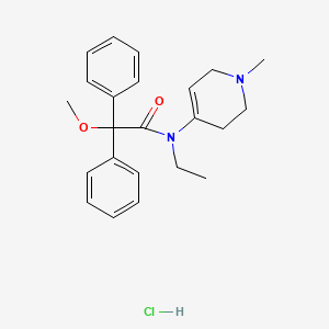 molecular formula C23H29ClN2O2 B12736188 Benzilamide, N-ethyl-N-(1-methyl-1,2,3,6-tetrahydro-4-pyridyl)methyl-, hydrochloride CAS No. 102516-79-0