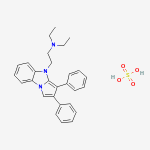 molecular formula C28H31N3O4S B12736286 2-(2,3-diphenylpyrrolo[1,2-a]benzimidazol-4-yl)-N,N-diethylethanamine;sulfuric acid CAS No. 174657-48-8