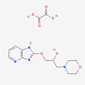 molecular formula C15H20N4O7 B12736307 D,L-2-(2'-Hydroxy-3'-morpholinopropoxy)imidazo(4,5-b)pyridine oxalate CAS No. 85930-11-6