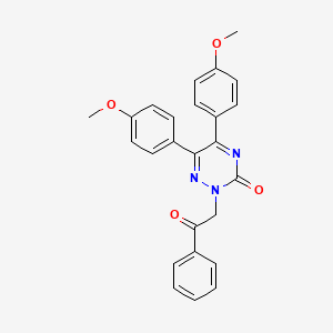 1,2,4-Triazin-3(2H)-one, 5,6-bis(4-methoxyphenyl)-2-(2-oxo-2-phenylethyl)-