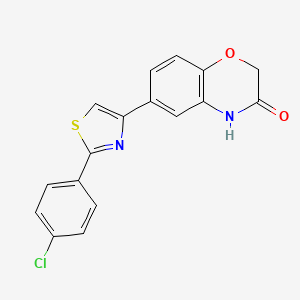 molecular formula C17H11ClN2O2S B12736394 2H-1,4-Benzoxazin-3(4H)-one, 6-(2-(4-chlorophenyl)-4-thiazolyl)- CAS No. 114566-47-1