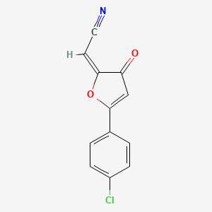 molecular formula C12H6ClNO2 B12736407 (5-(4-Chlorophenyl)-3-oxo-2(3H)-furanylidene)acetonitrile CAS No. 97180-87-5