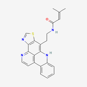 molecular formula C23H20N4OS B12736419 Dehydrokuanoniamine B CAS No. 158734-24-8