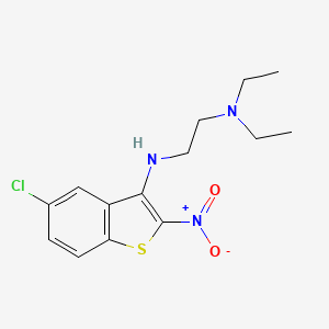 molecular formula C14H18ClN3O2S B12736465 1,2-Ethanediamine, N-(5-chloro-2-nitrobenzo(b)thien-3-yl)-N',N'-diethyl- CAS No. 149338-17-0