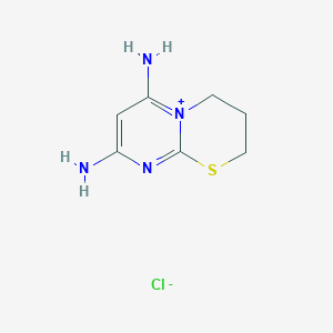 molecular formula C7H11ClN4S B12736466 3,4-Dihydro-6,8-diamino-2H-pyrimido(2,1-b)thiazin-5-ium chloride CAS No. 92629-51-1