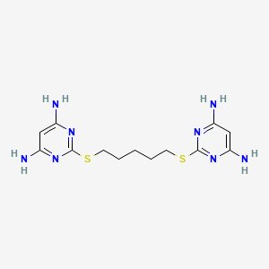 molecular formula C13H20N8S2 B12736575 2,2'-(1,5-Pentanediylbis(thio))bis(4,6-pyrimidinediamine) CAS No. 92629-38-4