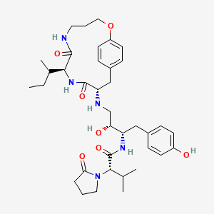 (2S)-N-[(1S,2R)-3-[[(3S,6S)-4,7-dioxo-6-sec-butyl-12-oxa-5,8-diazabicyclo[11.2.2]heptadeca-1(15),13,16-trien-3-yl]amino]-2-hydroxy-1-[(4-hydroxyphenyl)methyl]propyl]-3-methyl-2-(2-oxopyrrolidin-1-yl)butanamide