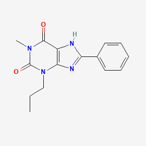 molecular formula C15H16N4O2 B12736610 1-Methyl-3-propyl-8-phenylxanthine CAS No. 129366-43-4