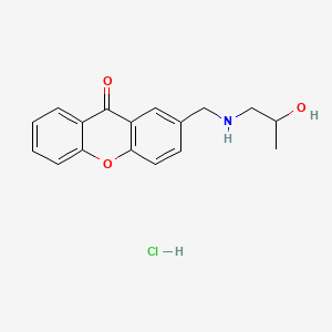 molecular formula C17H18ClNO3 B12736699 (+-)-2-(((2-Hydroxypropyl)amino)methyl)-9H-xanthen-9-one hydrochloride CAS No. 126929-74-6