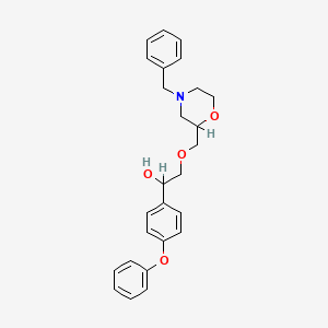 molecular formula C26H29NO4 B12736727 4-Phenoxy-alpha-(((4-(phenylmethyl)-2-morpholinyl)methoxy)methyl)benzenemethanol CAS No. 131962-54-4