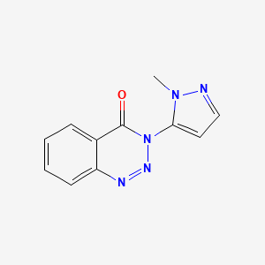 molecular formula C11H9N5O B12736734 1,2,3-Benzotriazin-4(3H)-one, 3-(1-methyl-1H-pyrazol-5-yl)- CAS No. 131073-48-8