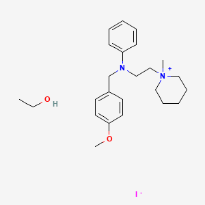 molecular formula C24H37IN2O2 B12736754 1-(2-(N-p-Methoxybenzylanilino)ethyl)-1-methyl-piperidinium iodide ethanol CAS No. 102207-34-1