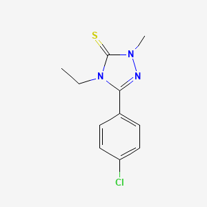 molecular formula C11H12ClN3S B12736828 3H-1,2,4-Triazole-3-thione, 2,4-dihydro-5-(4-chlorophenyl)-4-ethyl-2-methyl- CAS No. 110623-26-2