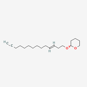 molecular formula C19H32O2 B12736833 (E)-2-((3-Tetradecen-13-ynyl)oxy)tetrahydro-2H-pyran CAS No. 71566-58-0