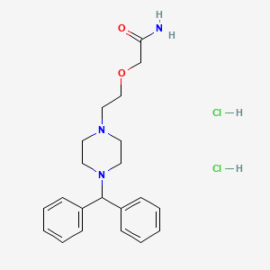 molecular formula C21H29Cl2N3O2 B12736853 Acetamide, 2-(2-(4-(diphenylmethyl)-1-piperazinyl)ethoxy)-, dihydrochloride CAS No. 83881-36-1