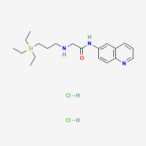 molecular formula C20H33Cl2N3OSi B12736859 Acetamide, N-6-quinolinyl-2-((3-(triethylsilyl)propyl)amino)-, dihydrochloride CAS No. 121221-04-3