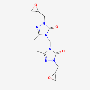 molecular formula C13H18N6O4 B12736867 4,4'-Methylenebis(2,4-dihydro-5-methyl-2-(oxiranylmethyl)-3H-1,2,4-triazol-3-one) CAS No. 160455-71-0