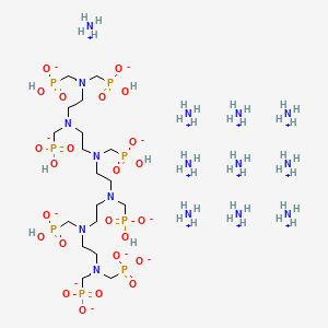 molecular formula C18H82N16O24P8 B12736882 Decaammonium (2,5,8,11,14,17-hexakis(phosphonatomethyl)-2,5,8,11,14,17-hexaazaoctadecane-1,18-diyl)bisphosphonate CAS No. 93858-92-5