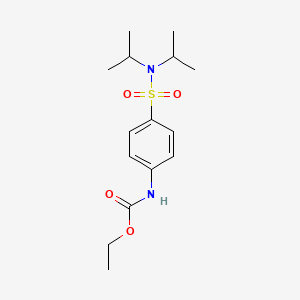 molecular formula C15H24N2O4S B12736885 Carbamic acid, (4-((bis(1-methylethyl)amino)sulfonyl)phenyl)-, ethyl ester CAS No. 81865-22-7