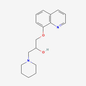 molecular formula C17H22N2O2 B12736913 alpha-((8-Quinolinyloxy)methyl)-1-piperidineethanol CAS No. 85239-19-6