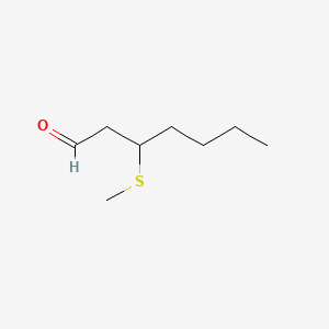 molecular formula C8H16OS B12736935 3-(Methylthio)heptanal CAS No. 51755-70-5