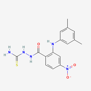 molecular formula C16H17N5O3S B12736941 Benzoic acid, 2-((3,5-dimethylphenyl)amino)-4-nitro-, 2-(aminothioxomethyl)hydrazide CAS No. 195370-44-6