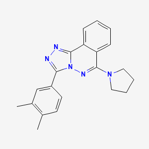 molecular formula C21H21N5 B12736962 1,2,4-Triazolo(3,4-a)phthalazine, 3-(3,4-dimethylphenyl)-6-(1-pyrrolidinyl)- CAS No. 87540-08-7