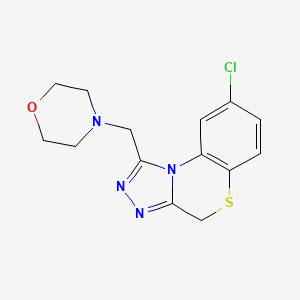 molecular formula C14H15ClN4OS B12736973 4H-(1,2,4)Triazolo(3,4-c)(1,4)benzothiazine, 8-chloro-1-(4-morpholinylmethyl)- CAS No. 110216-05-2