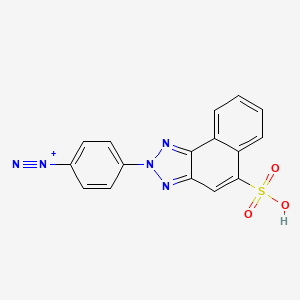 molecular formula C16H10N5O3S+ B12737032 Benzenediazonium, 4-(5-sulfo-2H-naphtho(1,2-d)triazol-2-yl)-, inner salt CAS No. 72102-79-5