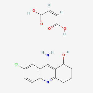 molecular formula C17H17ClN2O5 B12737042 1,2,3,4-Tetrahydro-9-amino-7-chloro-1-acridinol maleate CAS No. 104675-52-7