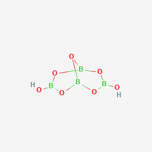 molecular formula B4H2O7 B12737046 Tetraboric acid CAS No. 1103572-34-4