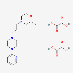 molecular formula C22H34N4O9 B12737050 2,6-dimethyl-4-[3-(4-pyridin-2-ylpiperazin-1-yl)propyl]morpholine;oxalic acid CAS No. 103840-71-7