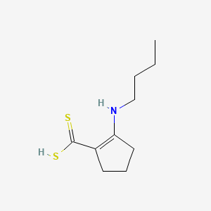 molecular formula C10H17NS2 B12737063 2-(Butylamino)cyclopent-1-ene-1-carbodithioic acid CAS No. 34281-27-1