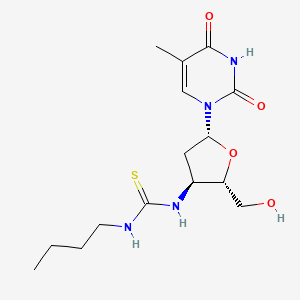 molecular formula C15H24N4O4S B12737127 Thymidine, 3'-(((butylamino)thioxomethyl)amino)-3'-deoxy- CAS No. 132149-34-9