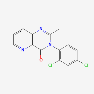 molecular formula C14H9Cl2N3O B12737133 Pyrido(3,2-d)pyrimidin-4(3H)-one, 3-(2,4-dichlorophenyl)-2-methyl- CAS No. 86542-80-5