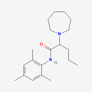 molecular formula C20H32N2O B12737164 1H-Azepine-1-acetamide, hexahydro-alpha-propyl-N-(2,4,6-trimethylphenyl)- CAS No. 118564-58-2