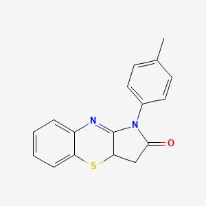 molecular formula C17H14N2OS B12737192 1-(4-Methylphenyl)-3,3a-dihydropyrrolo(3,2-b)(1,4)benzothiazin-2(1H)-one CAS No. 134616-49-2